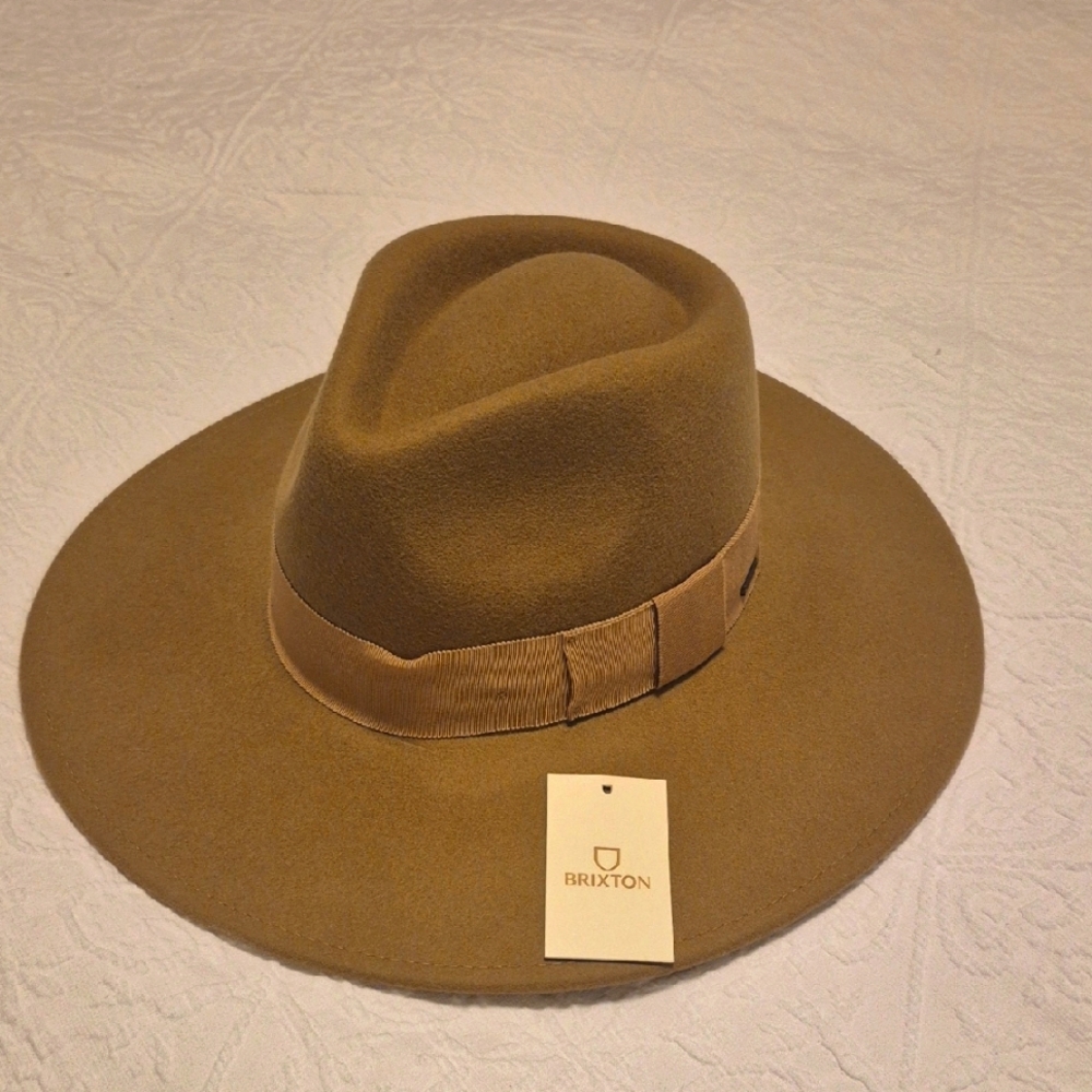 Brixton Tan Wide-Brim Hat